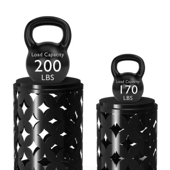 Glitzhome&reg; Modern Heavy Duty Metal Frame Side Table Set Black {8}