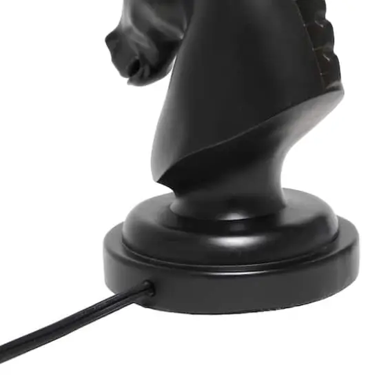 Simple Designs Chess Horse Table Lamp Black {9}