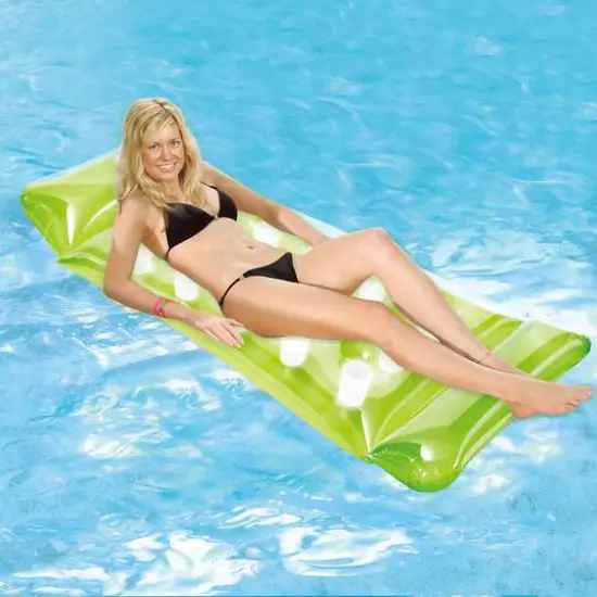 64.75" Green 15-Pocket Inflatable Swimming Pool Lounge  {5}