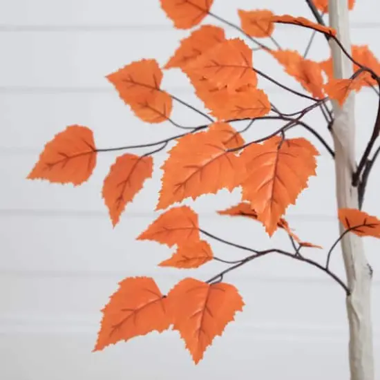 4ft. Autumn Paper Birch Artificial Fall Tree {4}
