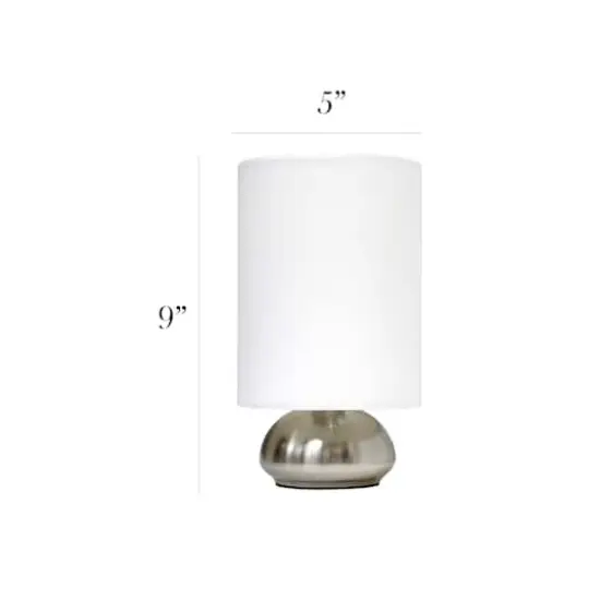 Simple Designs&trade; 2-Pack Mini Touch Lamps with Shades Brushed Nickel Base and Ivy Shades {4}
