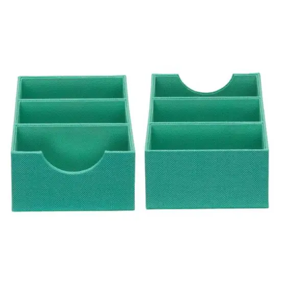 Household Essentials 3-Compartment Drawer Organizers, 2ct. Green {8}