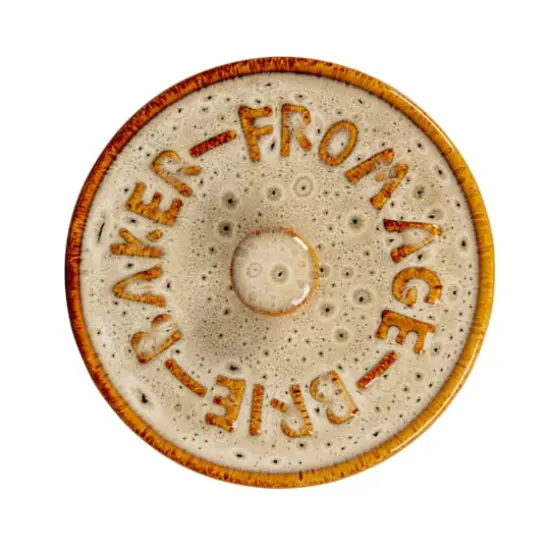 Hello Honey&reg; 9.1" Reactive Glaze Design Stoneware Brie Baker with Bamboo Canap&eacute; Spreader Knife {7}