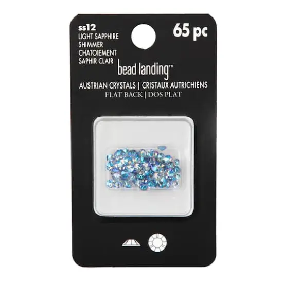 SS12 Round Flatback Austrian Crystals by Bead Landing&trade;, 65ct. Light Sapphire Shimmer {5}