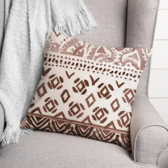 Deep Red Pattern Throw Pillow {3}