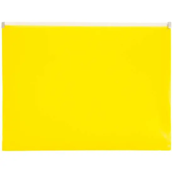 JAM Paper 9.75" x 13" Zip Closure Letter Booklet Plastic Envelopes, 12ct. Yellow {1}