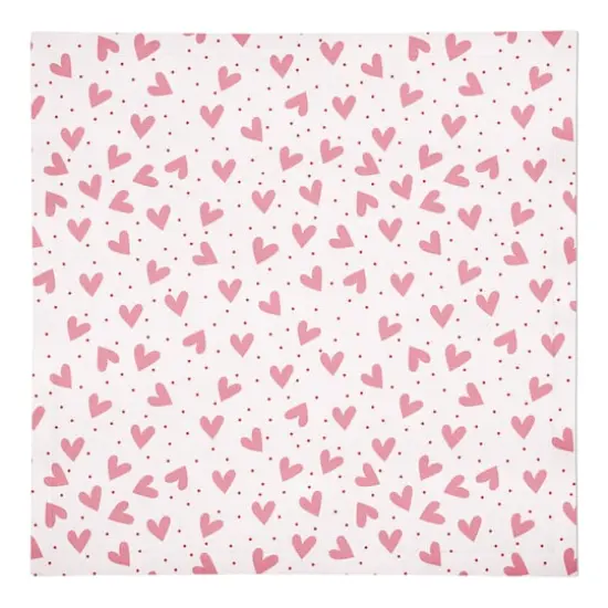 Heart Polka Pattern 10" x 10" Cotton Twill Napkin {1}