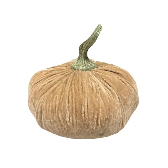 Flora Bunda&reg; 8" Velvet Decorative Pumpkin Taupe {1}