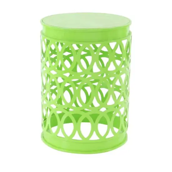 Aqua, Green & Orange Metal Coastal Accent Table Set {5}