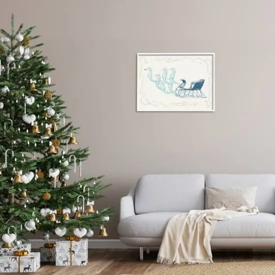 Stupell Industries Seahorse Santa Sled Nautical Christmas Framed Giclee Art White {3}
