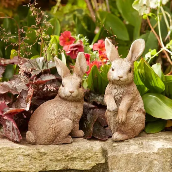 Garden Bunny Rabbit Figurines Set {3}