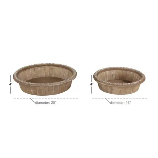 Brown Wood Rustic Tray Set {6}
