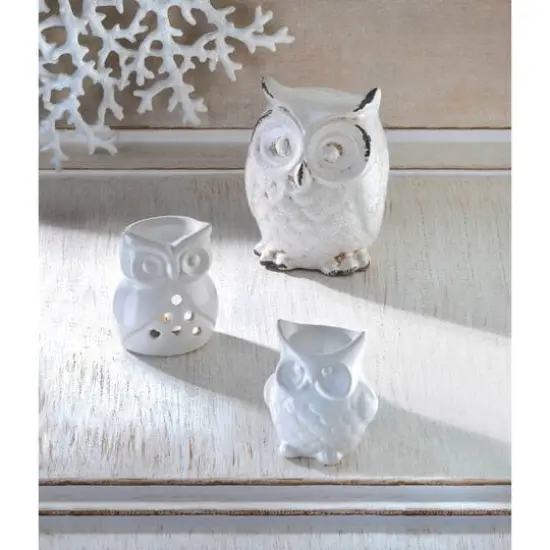 4" Porcelain Friendly Owl Candle Oil Warmer {3}