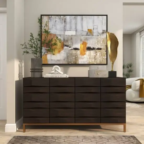 12" Gray Glass Wide Ribbed Vase with Fluted Center {15}