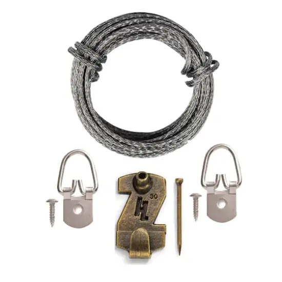 HangZ&trade; 30lb. 1 Hole D Ring Wire Kit  {3}