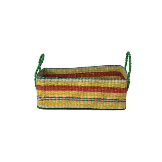 Hello Honey&reg; 13.5" Multicolor Striped Hand-Woven Seagrass Basket {1}