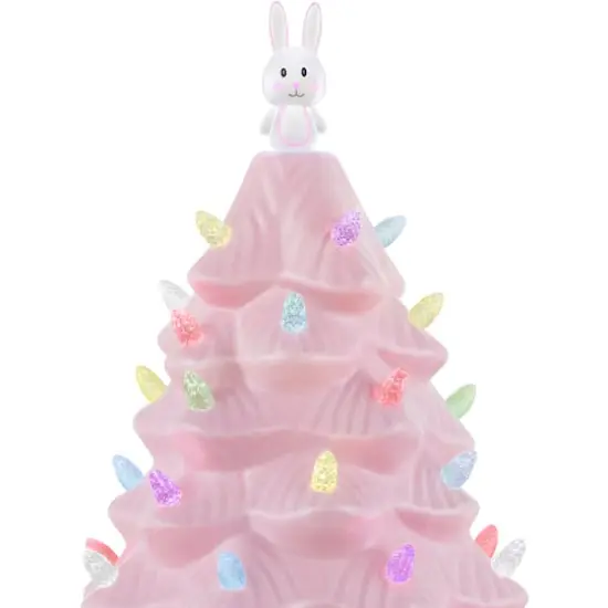 Mr. Cottontail Pink 13" Ceramic Easter Bunny Tree {5}