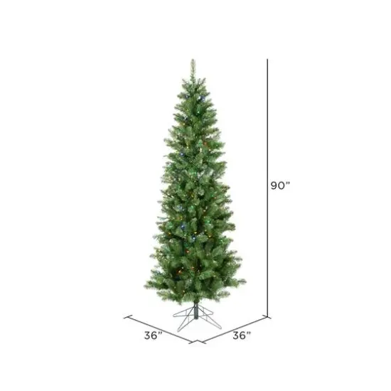 7.5ft. Pre-Lit Salem Pine Artificial Christmas Tree, Multicolor Dura-Lit&reg; LED Lights {5}