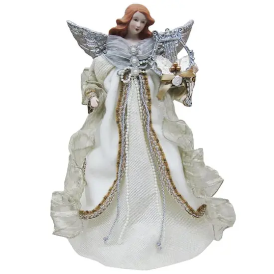 Santa's Workshop 16" Silver & White Elegance Angel Tree Topper {1}