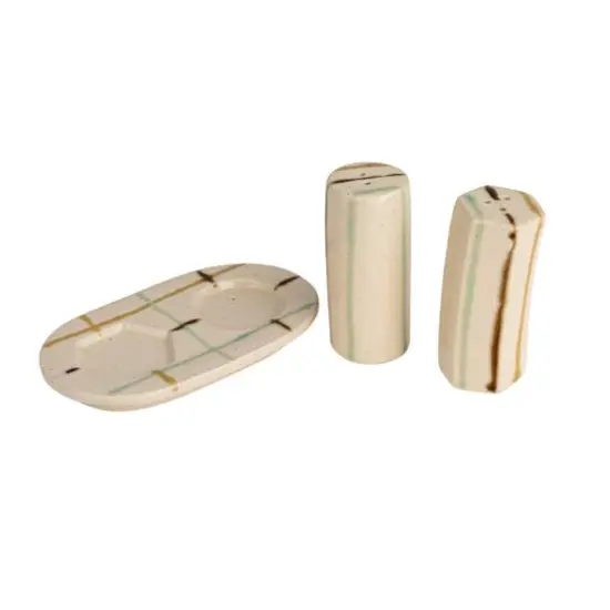 Hello Honey&reg; Multicolor Artisanal Harmony Salt & Pepper Shaker Set on a Tray {11}