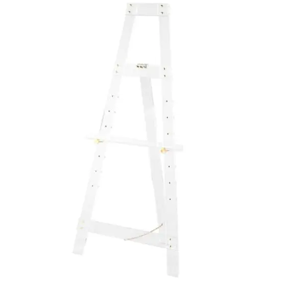 57" Clear Acrylic Plastic Adjustable 7-Tier Display Easel with Gold Metal Hardware & Chain Support {1}