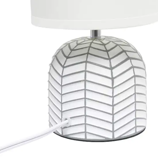 Simple Designs 10.43" Petite Webbed Waves Base Table Lamp White {6}