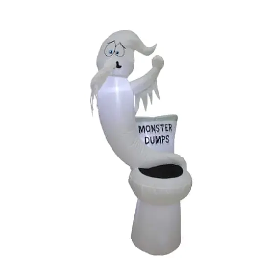 5ft. Inflatable Glowing Toilet Monster Dumps {1}
