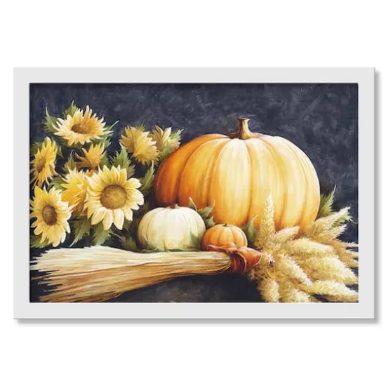 Navy Harvest Still White Framed Print Under Plexiglass {1}