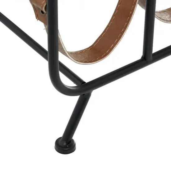 16" Black Metal Contemporary Wine Rack {7}