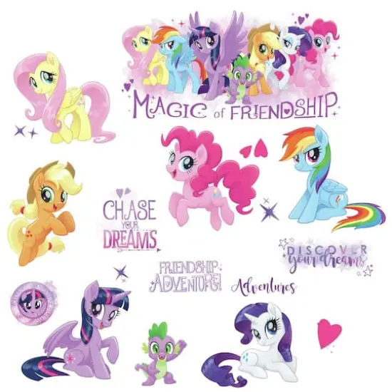 RoomMates My Little Pony The Movie Peel & Stick Glitter Wall Decals {4}
