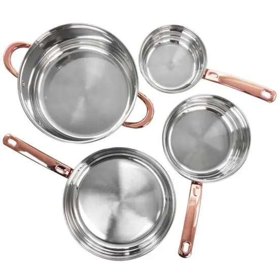 Gibson Home&reg; Ansonville 8-Piece Stainless Steel Cookware Set with Rose Gold Handles {4}