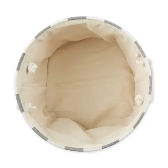 DII&reg; Large Round White/Black Buffalo Check Polyester Bin {3}