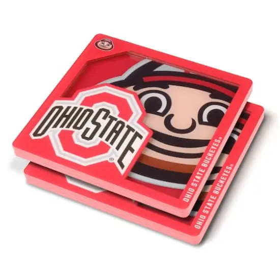College Team 3D Logo Series Coasters, 2ct. Ohio State Buckeyes {1}