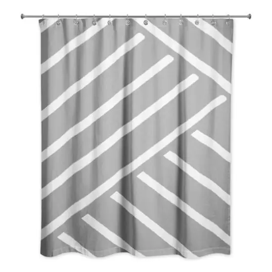 Herringbone Shower Curtain Gray {3}