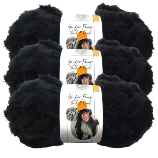 3 Pack Lion Brand&reg; Go For Faux&reg; Thick & Quick&reg; Yarn Black Panther {1}