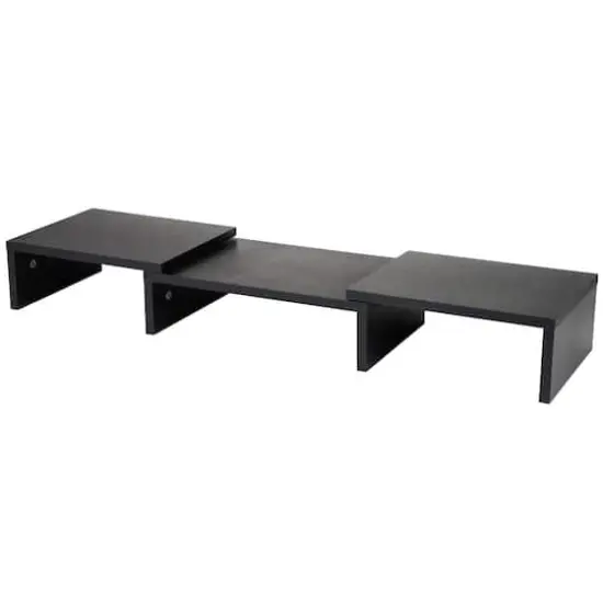 Mind Reader Black Adjustable 2 Tier Dual Monitor Riser {9}