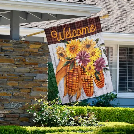 40" x 28" Indian Corn Welcome Fall Harvest Outdoor House Flag {3}