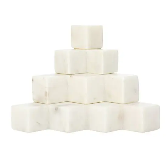 Hello Honey&reg; 5" White Decorative Marble Stairstep Bookends Set {8}