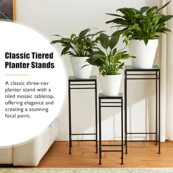 Glitzhome&reg; Square Nesting Planter Stands Set {4}