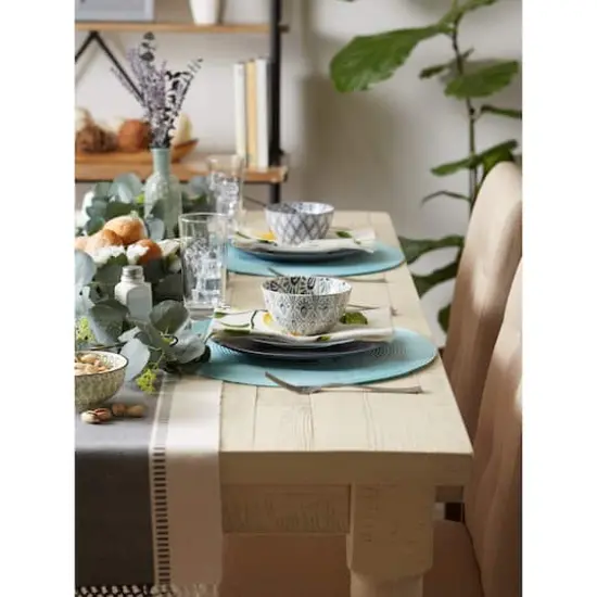 DII® Round Plastic Woven Placemats, 6ct. Robbins Egg Blue {6}