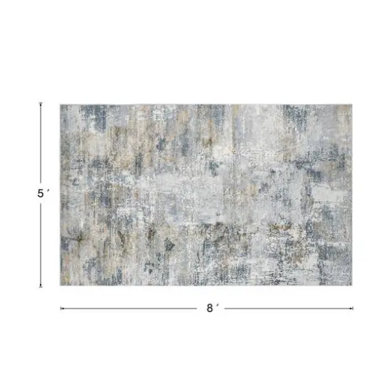 Glitzhome&reg; 5ft. x 8ft. Gray, Ivory & Tan Abstract Area Rug {9}