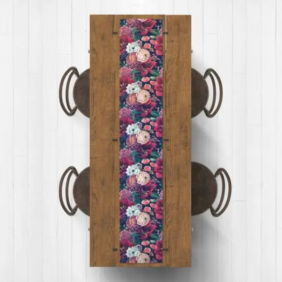 Pink & Red Floral Outdoor Table Runner {4}