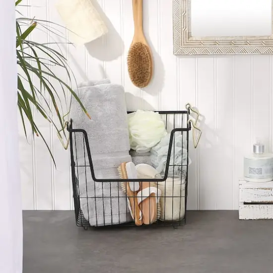 DII&reg; Large Rectangle Metal Basket Black/Gold {4}