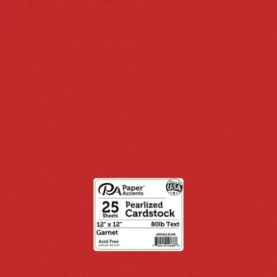 PA Paper&trade; Accents 12" x 12" 80lb. Pearlized Paper, 25 Sheets Garnet {1}
