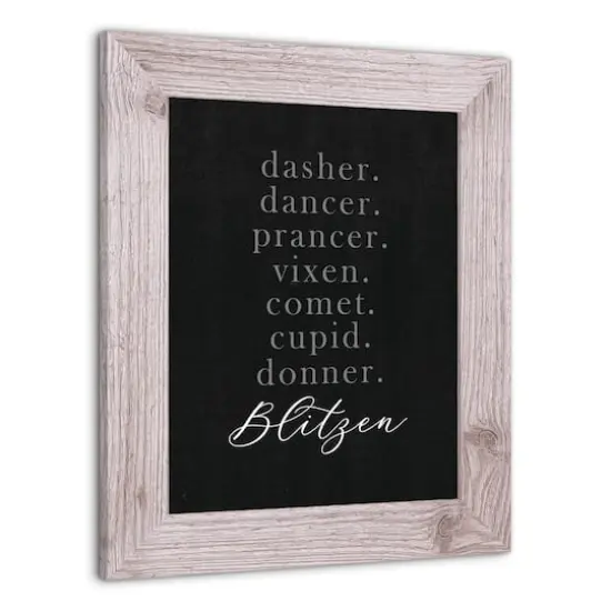 14" Reindeer Names Western White Framed Print {3}