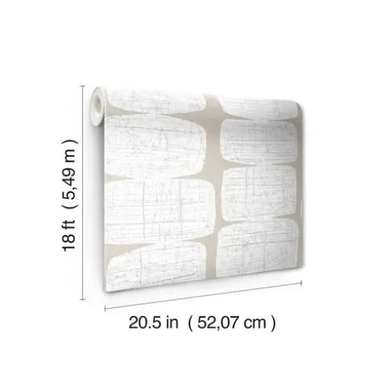 RoomMates White Mid-Century Beads Peel & Stick Wallpaper {10}