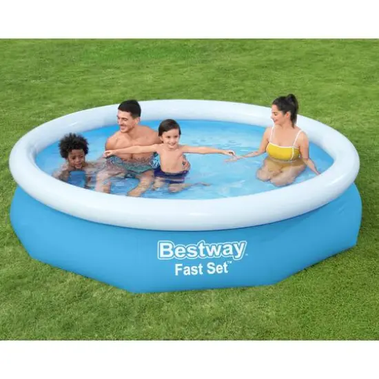 Bestway Fast Set 10ft. Wide Round Inflatable Pool Set {4}