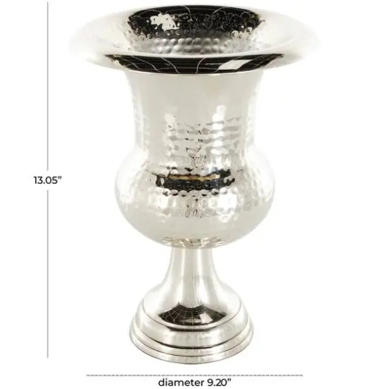 Silver Aluminum Goblet Inspired Hammered Vase {8}