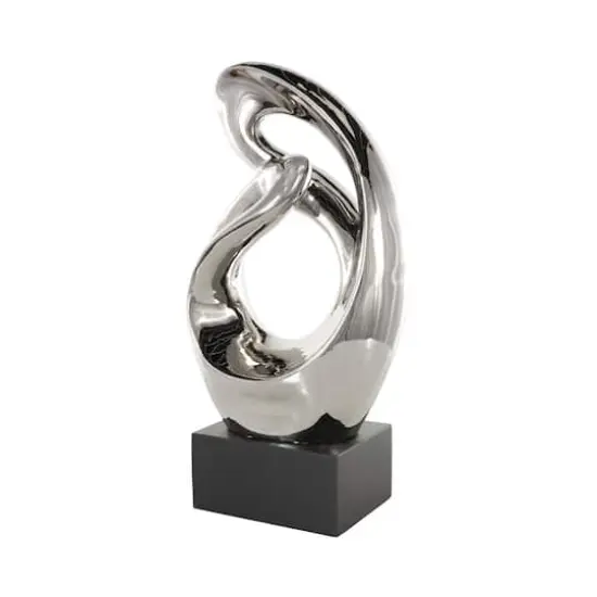 26.5" Silver Abstract Modern Ceramic Sculpture {8}