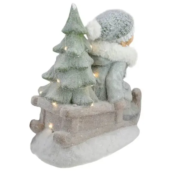 15" Lighted Girl On Sled Tabletop Decoration {5}